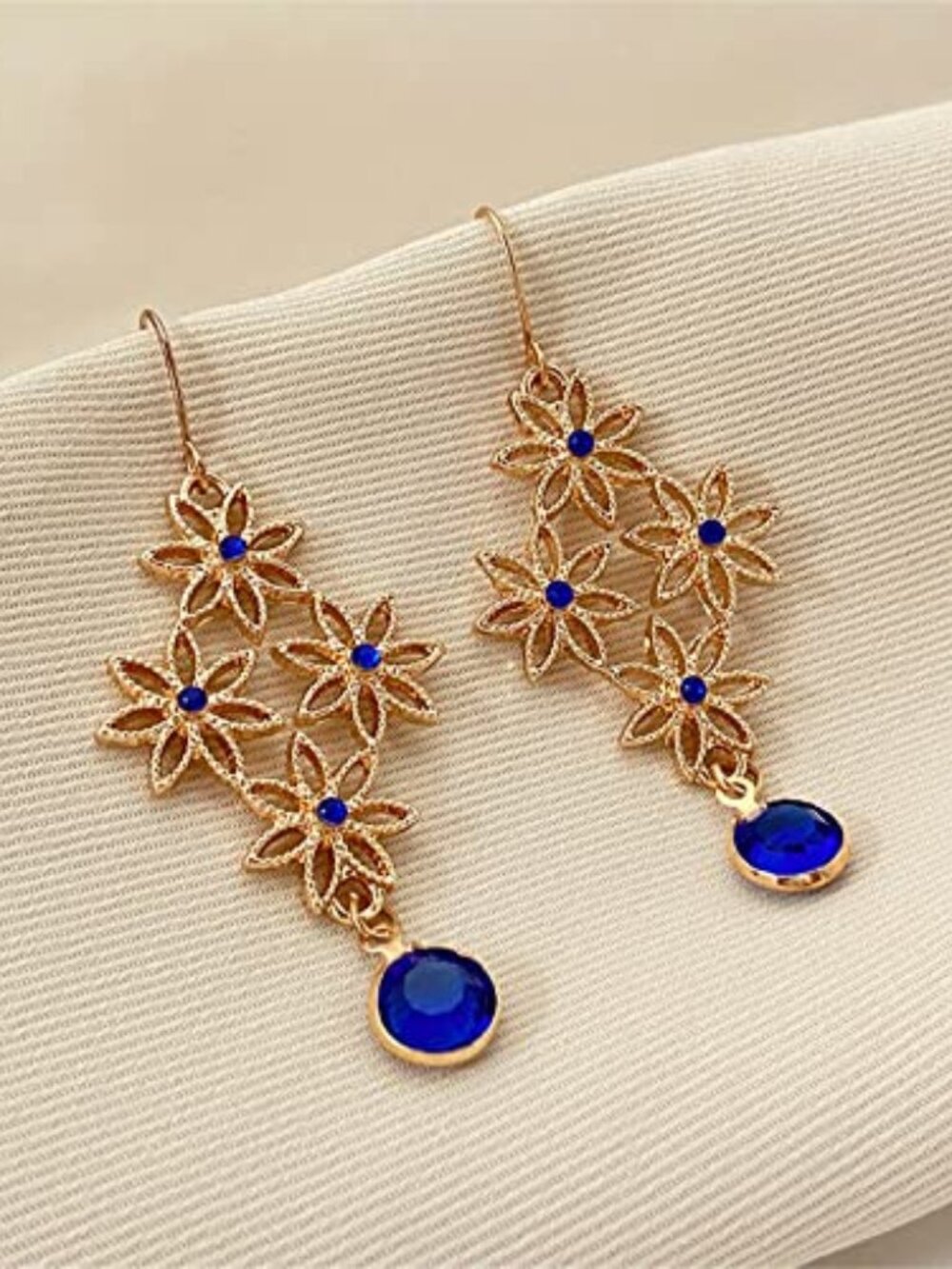 New - Vintage Long Flower Earrings for Women Bohemian Gold Silver Plated Art